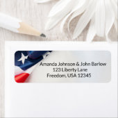 American Flag Wedding Names Return Address Labels ラベル (インサイチュ)