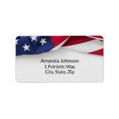American Flag Wedding Return Address Labels ラベル (正面)