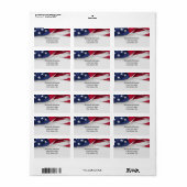 American Flag Wedding Return Address Labels ラベル (フルシート)