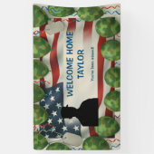 American Flag Welcome Home Banner Custom Military 横断幕 (縦)