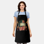 American Flag Welding Helmet Shape Cute Welder エプロン (着用した状態)