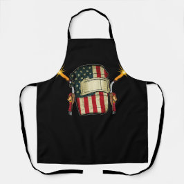 American Flag Welding Helmet Shape Cute Welder エプロン