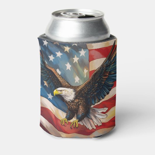 American Flag with Bald Eagle 缶クーラー (缶裏面)