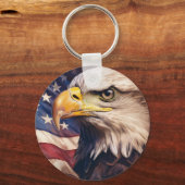 American Flag with Bald Eagle Head キーホルダー (裏面)