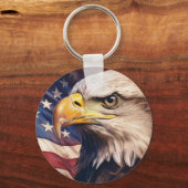 American Flag with Bald Eagle Head キーホルダー (正面)