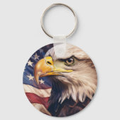 American Flag with Bald Eagle Head キーホルダー (裏面)