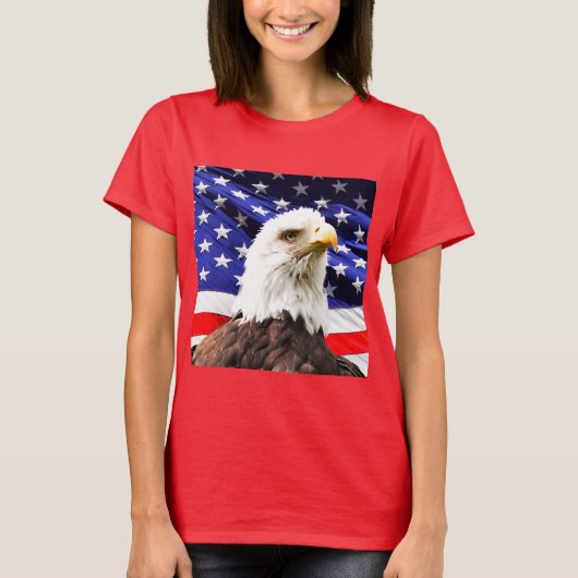 American Flag with Bald Eagle Tシャツ (正面)