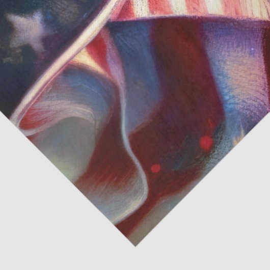 American Flag with Bunting Patriotic 薄葉紙 (詳細)