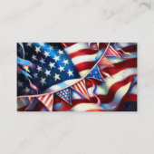 American Flag with Bunting Patriotic Business Card 名刺 (正面)
