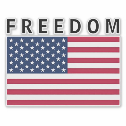 American Flag With FREEDOM Text シール (正面)