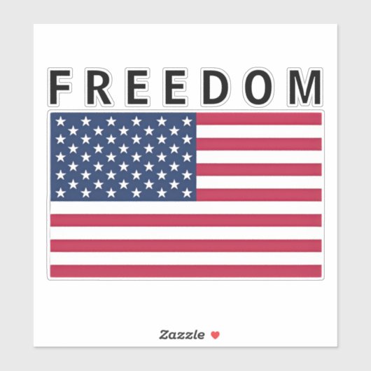 American Flag With FREEDOM Text シール (シート)