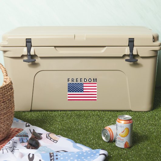 American Flag With FREEDOM Text シール (クーラー)