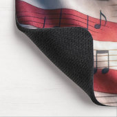 American Flag With Musical Notes マウスパッド (コーナー)