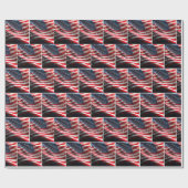 American Flag With Musical Notes ラッピングペーパー (フラット)