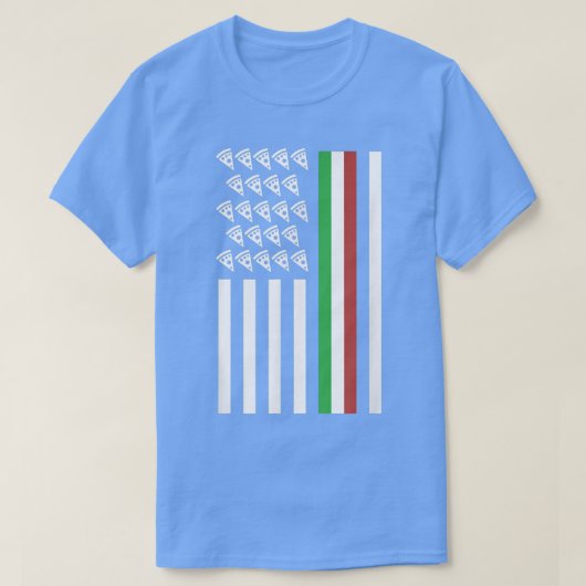 American Flag With Pizza Funny Italy Italian Pride Tシャツ (デザイン正面)