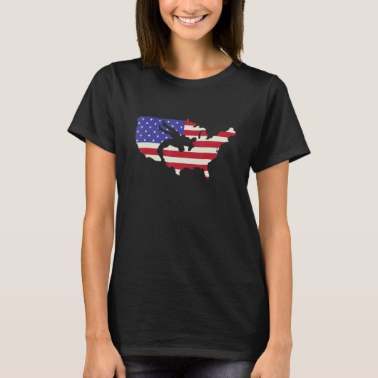 American Flag Wrestling Wrestler Wrestling Fan 7 Tシャツ (正面)