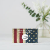 American Flag Your Logo Business Card 名刺 (スタンド正面)