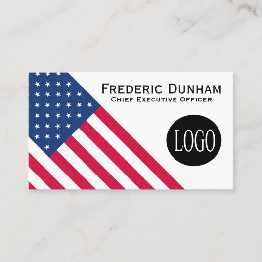 American Flag Your Logo Business Card 名刺 (正面)