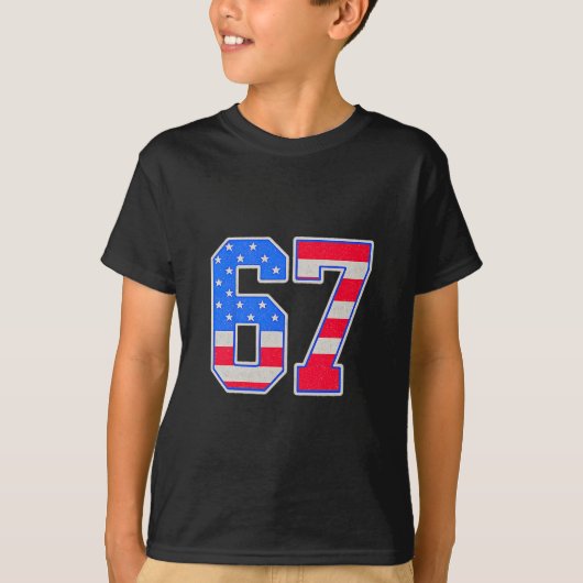American Flage 67 Six Seven Meme Tシャツ (正面)