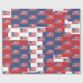 American Flags On Red White and Blue ラッピングペーパー (フラット)