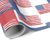 American Flags On Red White and Blue ラッピングペーパー (ロールコーナー)