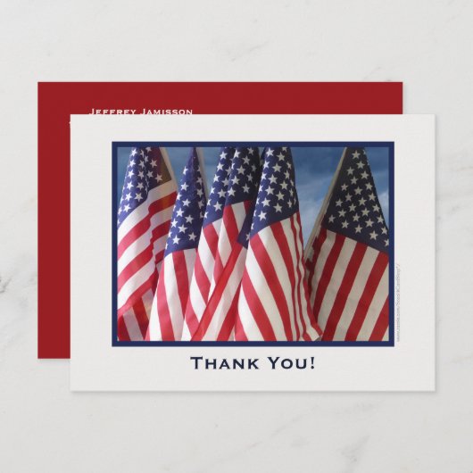 American Flags Thank You Postague ポストカード (正面/裏面)