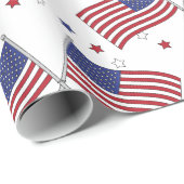 American Flags Thunder_Cove Patriotic 4th of July ラッピングペーパー (ロールコーナー)