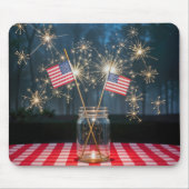 American Flags With Sparklers In a Mason Jar マウスパッド (正面)