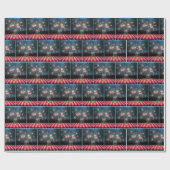 American Flags With Sparklers In a Mason Jar ラッピングペーパー (フラット)