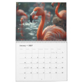 American Flamingo 2026,Personalized Name gift カレンダー (1月 2027)