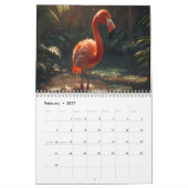 American Flamingo 2026,Personalized Name gift カレンダー (2月 2027)