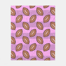 American Football Balls - Pattern on Pink  フリースブランケット