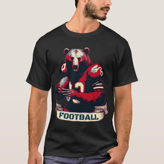 American Football Bear Vintage   Tシャツ (正面)