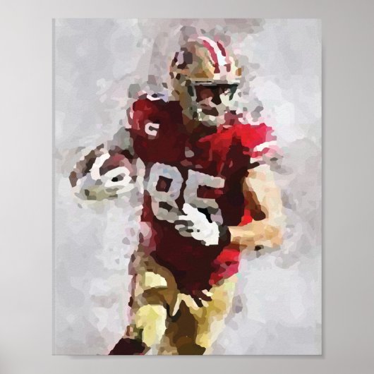 American Football beautiful abstract retro poster ポスター (正面)