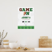 American Football Birthday Welcome Sign ポスター (キッチン)