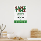 American Football Birthday Welcome Sign ポスター (キッチン)