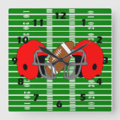 American Football Design スクエア壁時計 (正面)