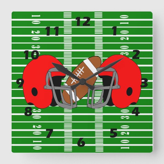 American Football Design スクエア壁時計 (正面)
