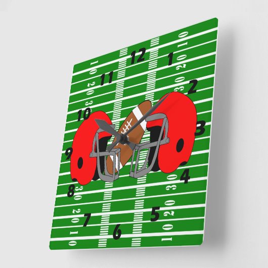 American Football Design スクエア壁時計 (傾斜)
