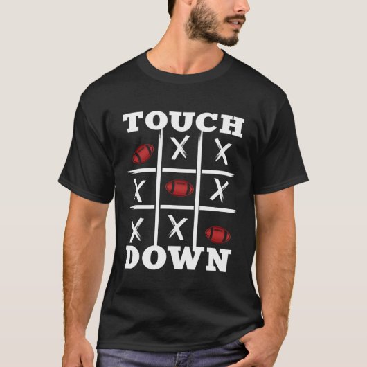 American Football Design tictactoe touchdown Tシャツ (正面)