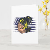 American Football Fan Jersey Shirt USA Flag カード (黄色い花)