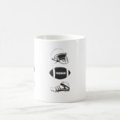 American Football Gear Silhouette | Helmet Ball  コーヒーマグカップ (中央)