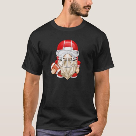 American Football Gnome With Red Football Helmet F Tシャツ (正面)