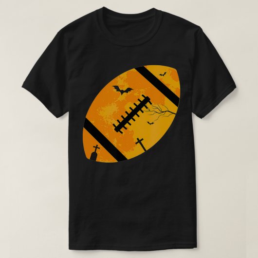 American Football Halloween Costume Gift Moon Bats Tシャツ (デザイン正面)
