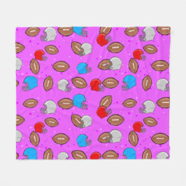 American Football - Helmet & Ball Seamless Pattern フリースブランケット