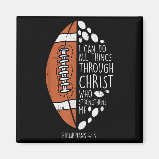 American Football I Can Do Things Bible God Jesus  マグネット (正面)