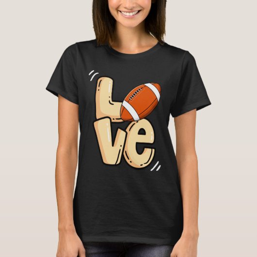 American Football Love Valentines Rugby Srts Pl _1 Tシャツ (正面)
