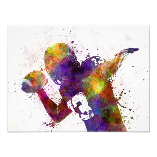 american football player quarterback passing フォトプリント            (正面)