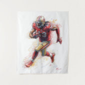 American Football Player Running with Ball Poster  タペストリー (正面)
