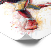 American Football Player Running with Ball Poster  ポスター (角)